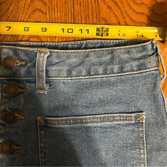 Free People Bridgette Denim Mini Shortie Shorts Sz 29 Button Fly - Picture 11 of 13